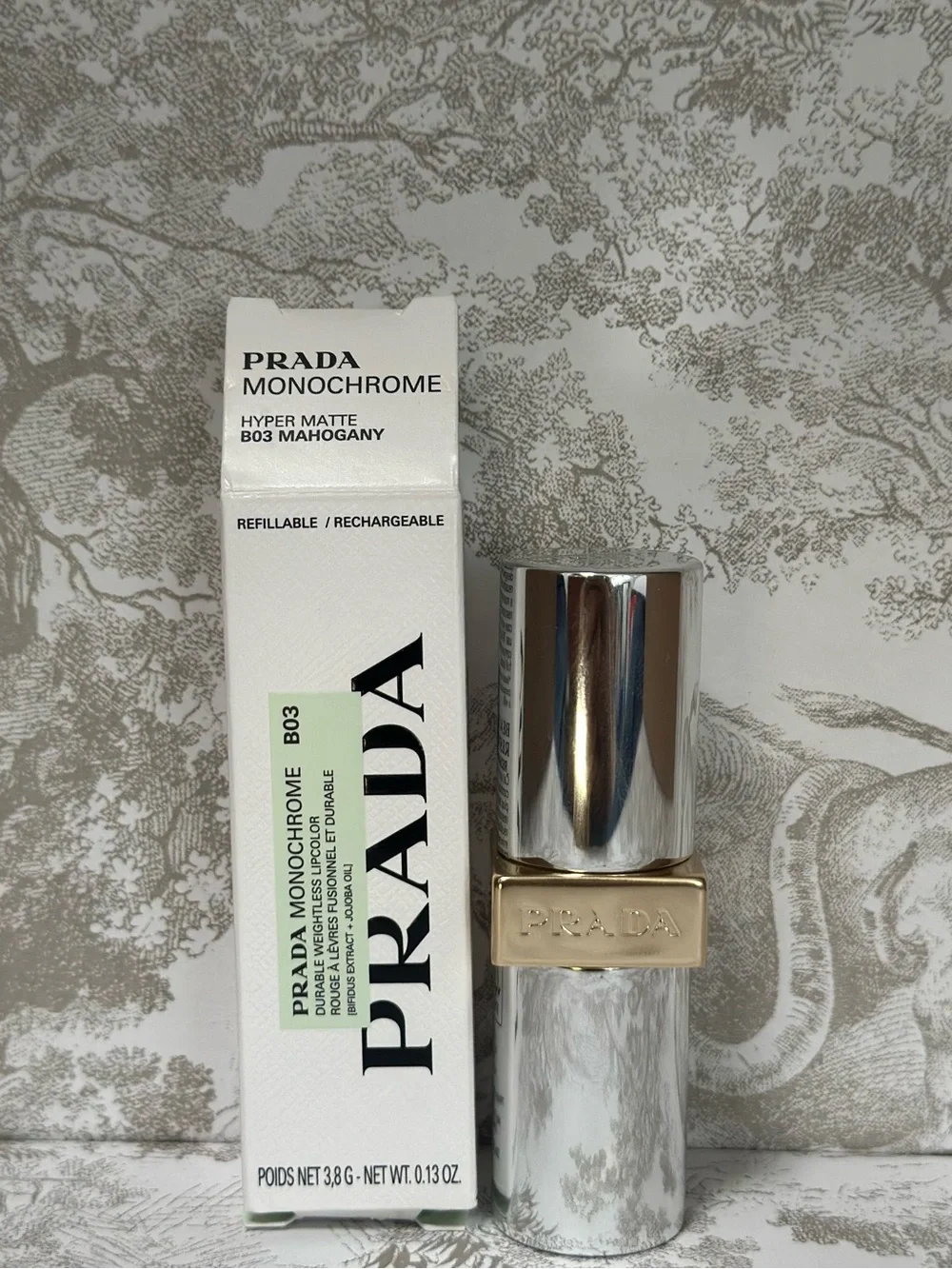 Prada Monochrome Matte Lipstick — B03 Mahogany